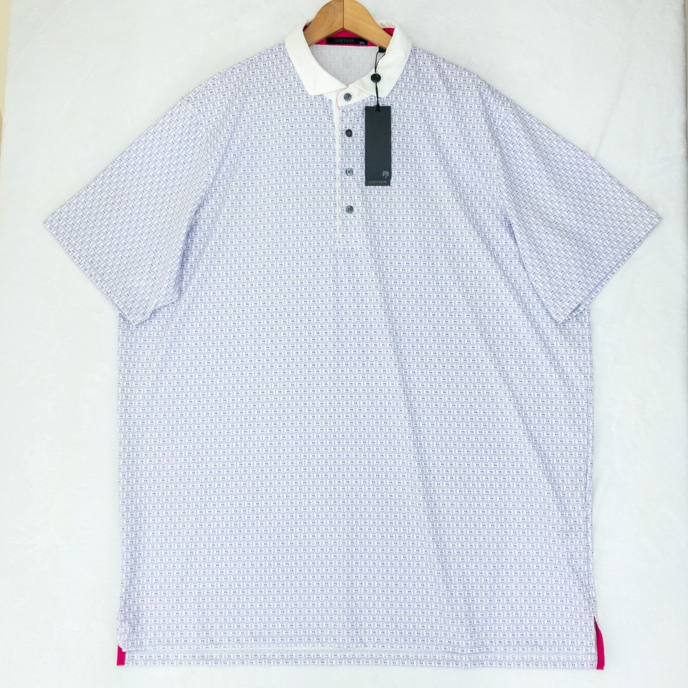Greyson Monogram Polo Mens XXL Windflower Purple Geometric Print Golf Shirt New